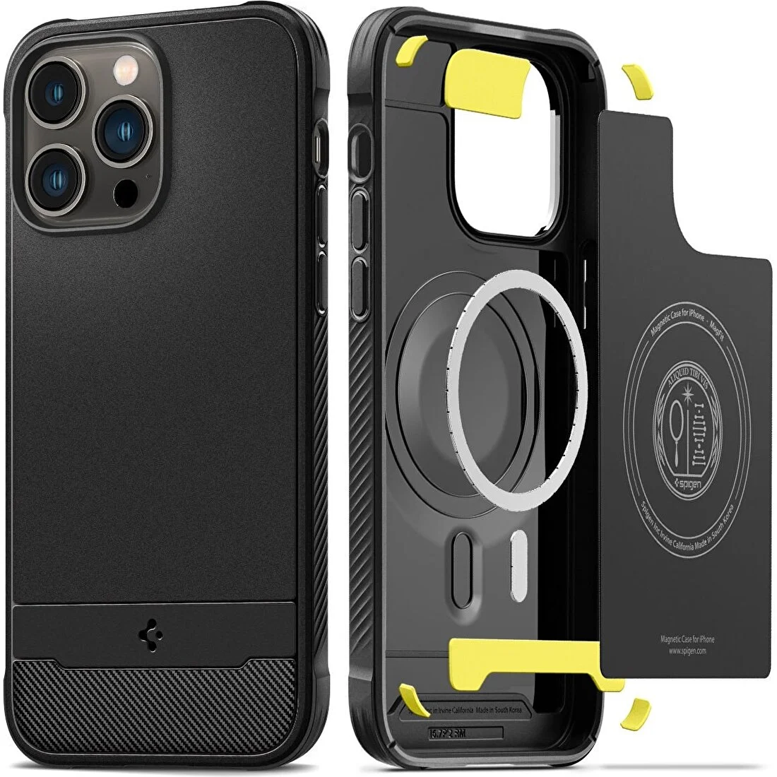 Spigen Apple iPhone 14 Pro Max Kılıf Rugged Armor MagFit (Magsafe Uyumlu) Matte Black – ACS04812